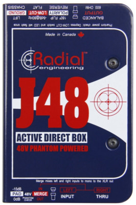 RADIAL J48 Phantom Powered Premium DI Active Direct Box natural sound instrument