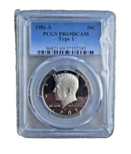 1981-S Type 1 Kennedy Half PR69DCAM PCGS Proof 69 Deep Cameo Filled 'S'