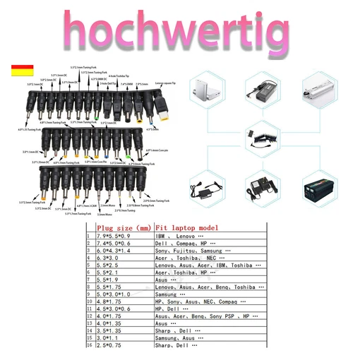 34Stück Universal-Notebook Laptop Adapter Netzteil Ladegerät DC Konverter Satz - Picture 7 of 15