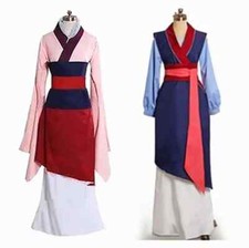Hua Mulan Dress Mulan Princess Fancy Dress Cosplay Blue  Pink Han Chinese Costume