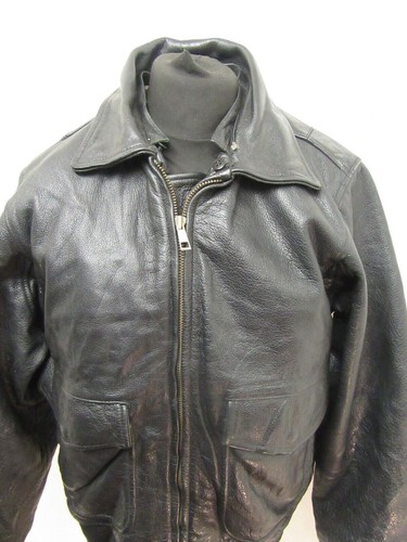 VINTAGE G-1 LEATHER MOTORCYCLE FLIGHT JACKET SIZE L + FUR LINER & COLLAR - Picture 9 of 18
