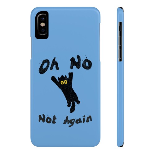 Oh No Not Again Falling Panicky Black Cat Slim Phone Cases for iPhone 7-16 - Picture 74 of 82