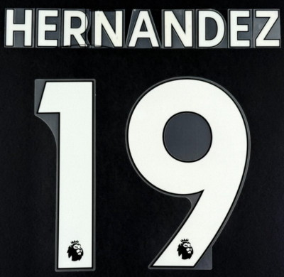 LEEDS UNITED 19-23 HERNANDEZ 19 OFFICIAL AVERY DENNISON WHITE PLAYER SIZE SET