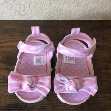 BABY GIRL SANDALS 3-6 MONTHS PINK SANDALS WITH BOW, SOFT SOLE FOR BABIES FEET