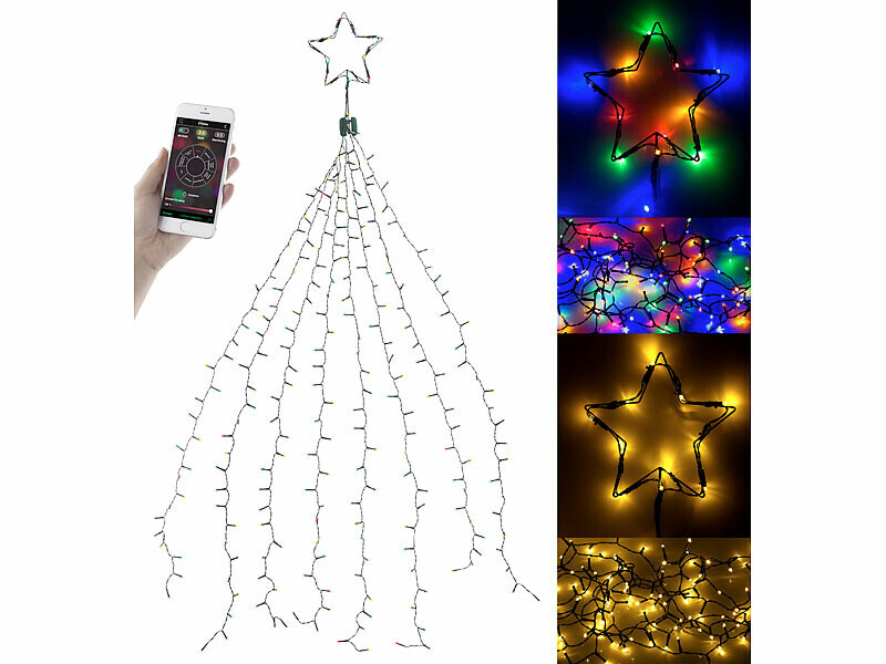Guirlande lumineuse cascade sapin Noël 320 LED décoration sans effort grand arbre intérieur