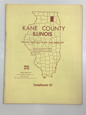 Kane County Plat Maps Kane County Illinois Il Official Farm Plat Book & Farmers Directory 1962 Map  | Ebay