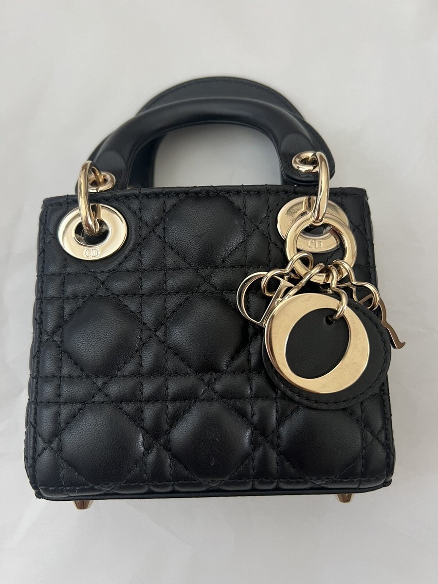 Dior Lady Bag Quilt Lambskin Size Micro Black | eBay