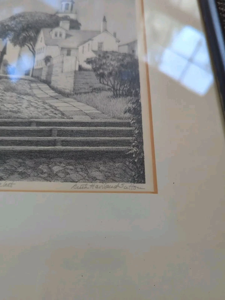 Litografia original RUTH HAVILAND SUTTON 'Stone Alley' NANTUCKET - Imagem 4 de 4