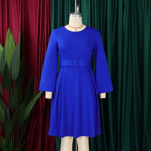 Vestido midi para mujer talla grande elástico Casuel invitada de boda línea A - Imagen 63 de 72