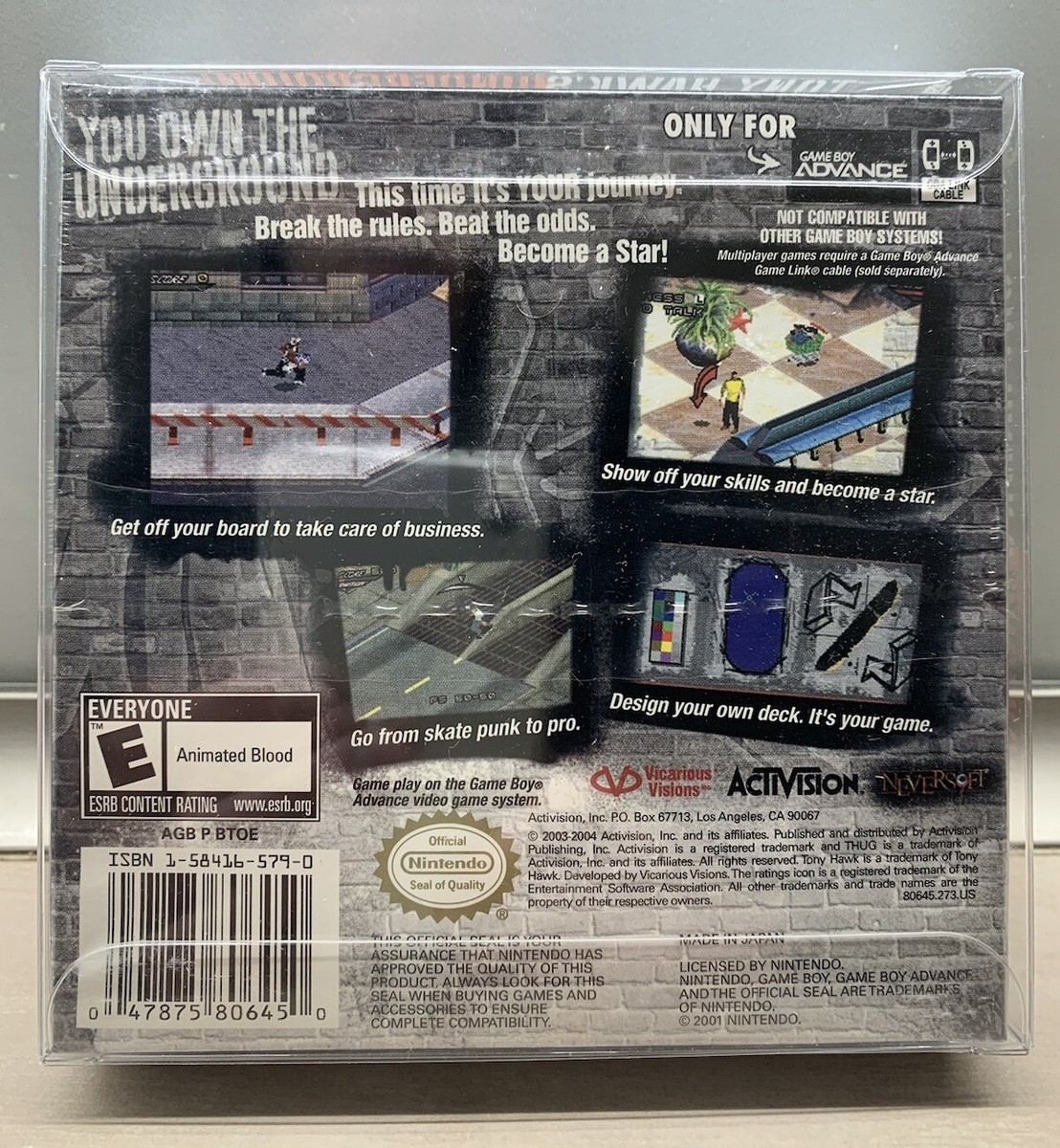 Tony Hawk's Underground (Nintendo Game Boy Advance, 2003) for sale