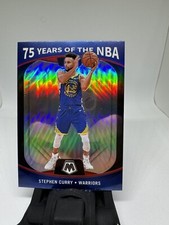 2021-22 Stephen Curry Mosaic 75 Years of the NBA Silver Prizm- Warriors #76