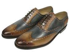 Melvin & Hamilton Scott12 Men's Leather Shoes Oxford Wingtip Leather Sole Brown