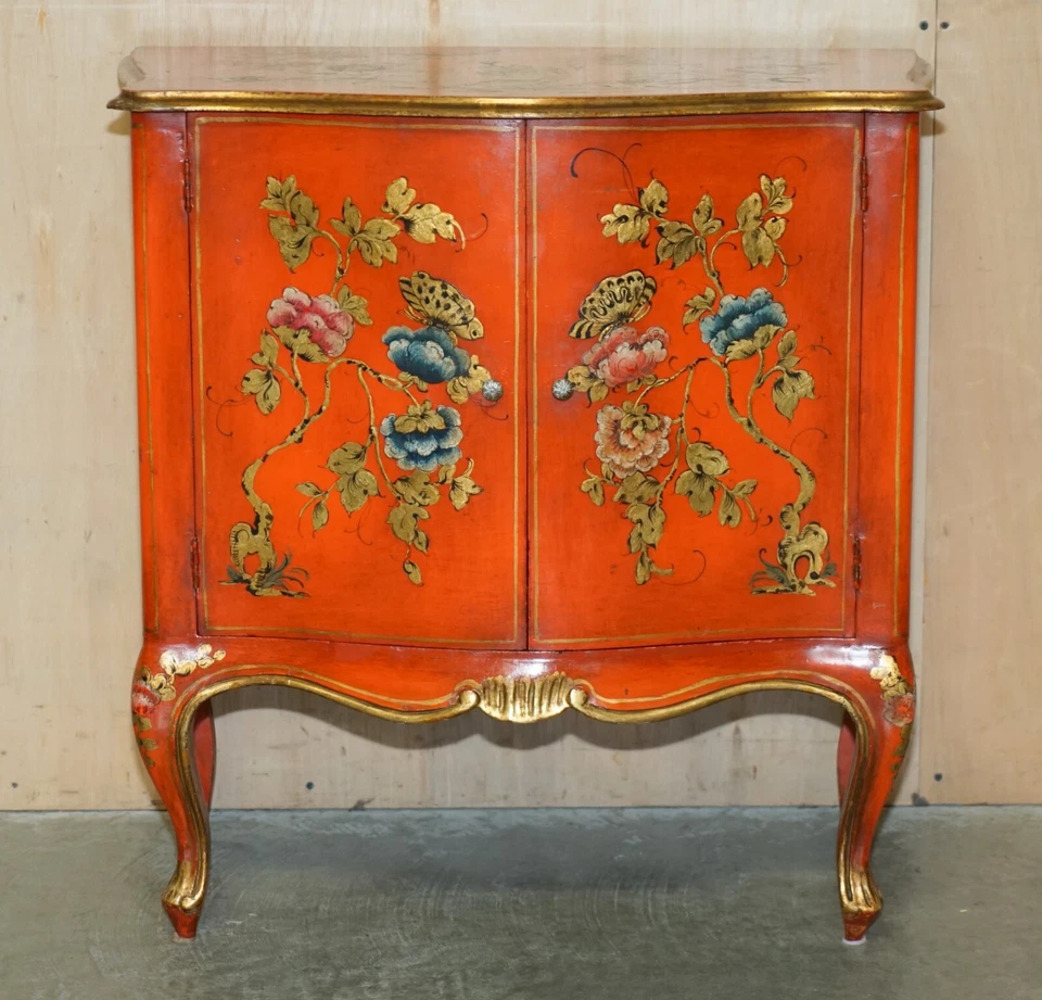 IMPRESIONANTE GABINETE LATERAL CHINOISERIE GEISHA NIÑAS VINTAGE AÑOS 20 LACADO Foto 3 de 4
