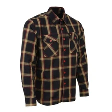 Milwaukee Leather 11669 Men's Black, Yellow/Red Long Sleeve Cotton Flannel Shirt