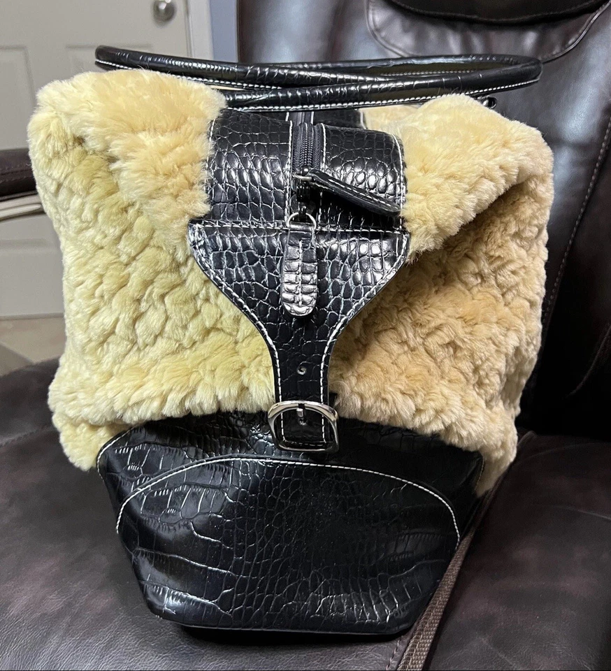 Bolso de viaje vintage de piel de oveja sintética Suzanne Somers Foto 4 de 4