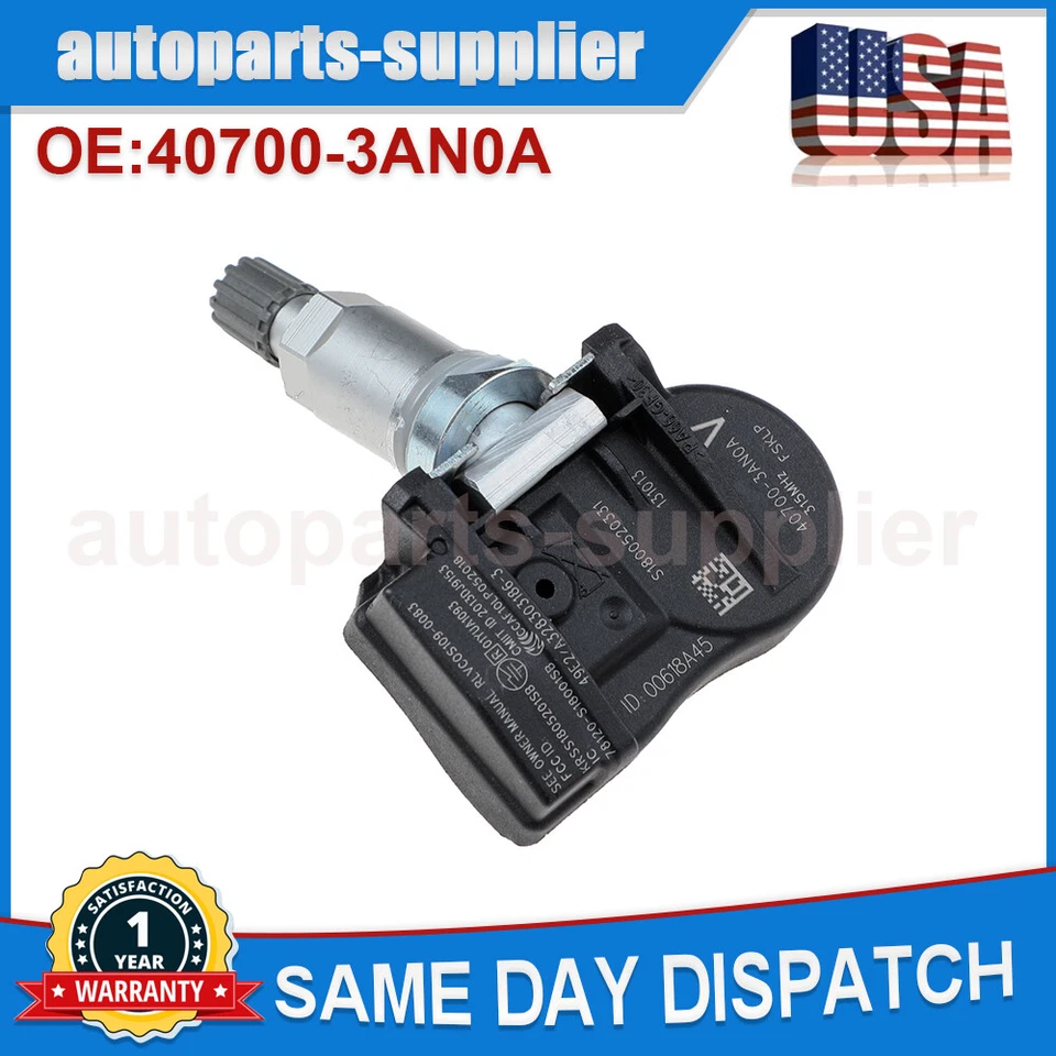 Conjunto de 4 sensores de monitoramento de pressão dos pneus TPMS para Nissan Versa Sentra Maxima - Imagem 4 de 4