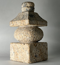 Zen Beige Stone Gorinto Micro Granite Japanese Garden Ornament Statue