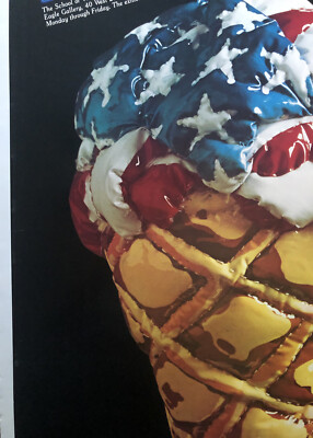 「 Ice Cream」版画 サイン入り 額装 モダンアート #484 Ice Cream Cone Vintage Poster School Of Visual Arts Takao