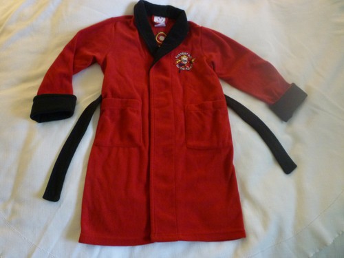 Vtg Disney Store The Incredibles Kids XS 4 Boys Red Blk Bath Bedtime Fleece Robe - Picture 2 of 9