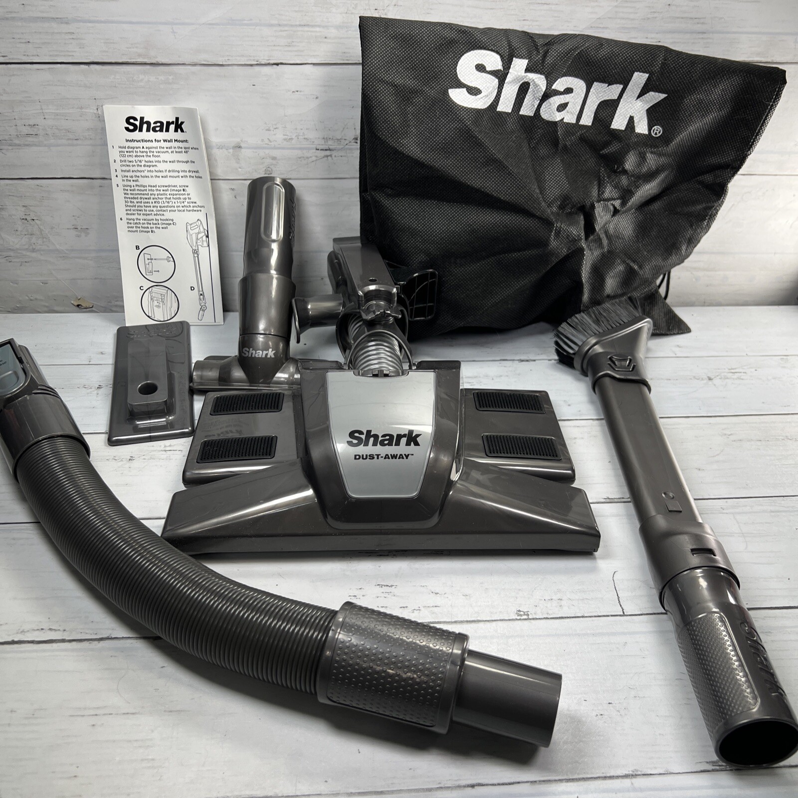 Shark Vacuum Dust Away Head Attachment Hose Brush Wall Mount HV320 UV450-image