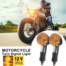 Pair LED Amber Motorcycle Turn Signal Indicator Light Bright Universal Motorbike