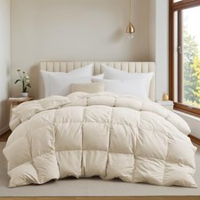 Goose Feather Down Comforter - All California King 01 Lightweight Warmth-cream