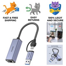 Aluminium USB Ethernet Adapter - Fast Network Connection with 18-