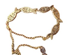 Metal Statement Fish Belt Vintage 1990 s. Gold-tone 50 Long Total
