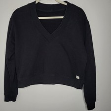Vuori Sedona V-Neck Black Pullover Sweatshirt Size XS Cozy Athletic Athleisure