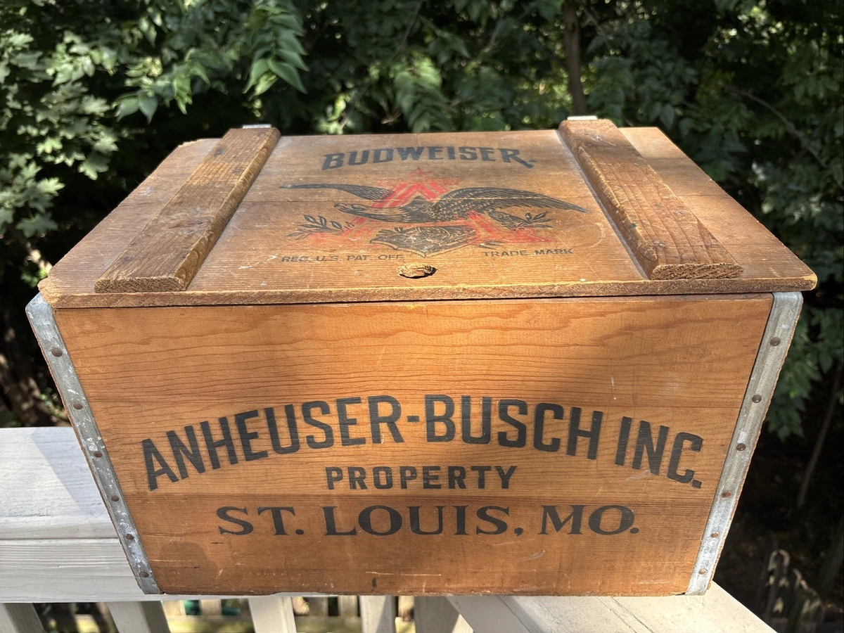 Wooden Beer Case Indiana Collectible Budweiser Signs & Tins for