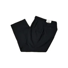 NEW Edwards Slacks 2633 Mens Sz 40 Signature Pleated Dress Pant Black Poly/ Wool