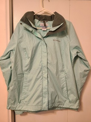 Columbia Arcadia II Waterproof Rain Jacket Mint Green For Women.  Size M