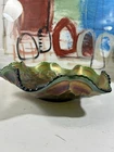 Fenton Carnival Glass Serpent Pattern Ruffled Bowl Marigold Vintage