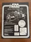 Vintage Kenner Star Wars Imperial Troop Transporter INSTRUCTIONS 1979