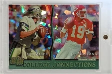 1993 Pro Set - CC8 Joe Montana - Rick Mirer - College Connections - Cracked Ice