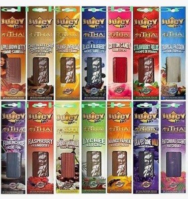 Juicy Jays Räucherstäbchen 12 verschiedene gemischte Geschmacksrichtungen Duftstäbchen lange Brennkraft