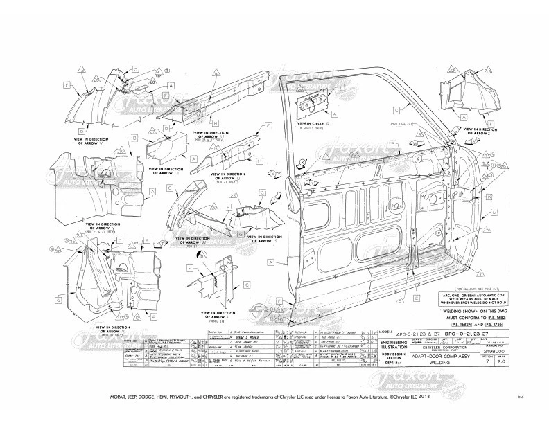 Plymouth Fury 1965 carrocería y manual de montaje eléctrico I II III Sport Factory Foto 4 de 4