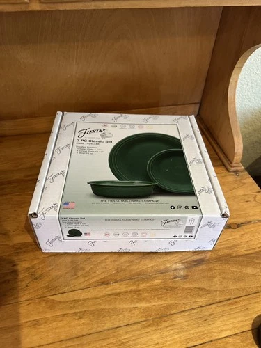 Fiesta 3 Piece Classic Place Setting JADE Fiestaware Set in Box USA NEW