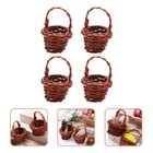 4pcs Mini House Flower Basket Decor Mini House Floral Basket Model Ornament