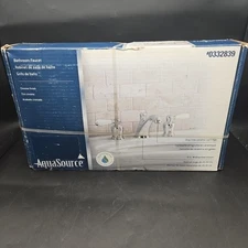 Aquasource Chrome Finish Bathroom Faucet #0332839 8" Widespread Mount