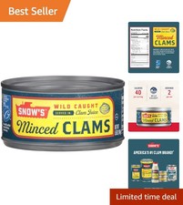 Wild Caught Minced Clams - 6.5oz Can, Gluten Free  Keto Friendly Delight