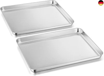 Herogo Backblech 2er Set, Edelstahl Backblech (40,5x30,5x2,5cm), Großes