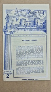 1948/49 Shrewsbury Town v Hull City Reserves Midland League 18th December.