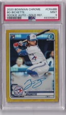 Bo Bichette 2020 Bowman Chrome GOLD REFRACTOR AUTOGRAPH Rookie RC #45/50 - PSA 9