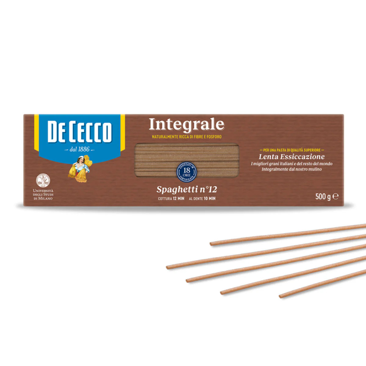 De Cecco Integrale Spaghetti no.12 - 500g Wholewheat Brown Pasta