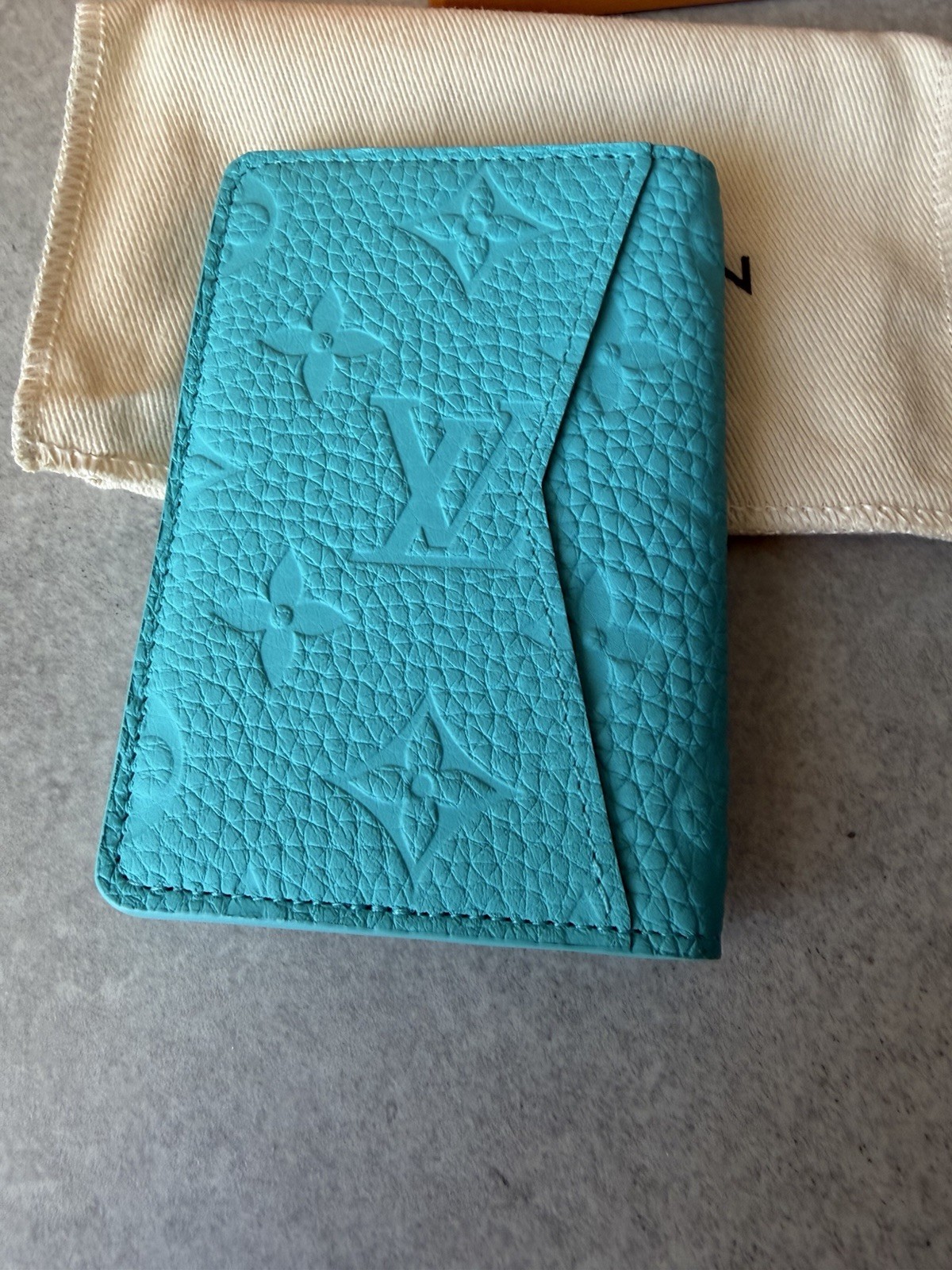 Louis Vuitton - Turquoise Taurillon Leather M11502 Pocket Organizer image 9