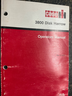 Case 3800 Disk Harrow Operator s Manual