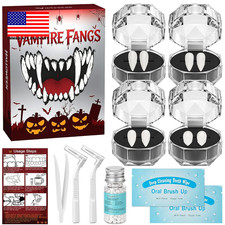 Fake Fangs Vampire Teeth Kit for Halloween Cosplay Makeup Party Accessories       