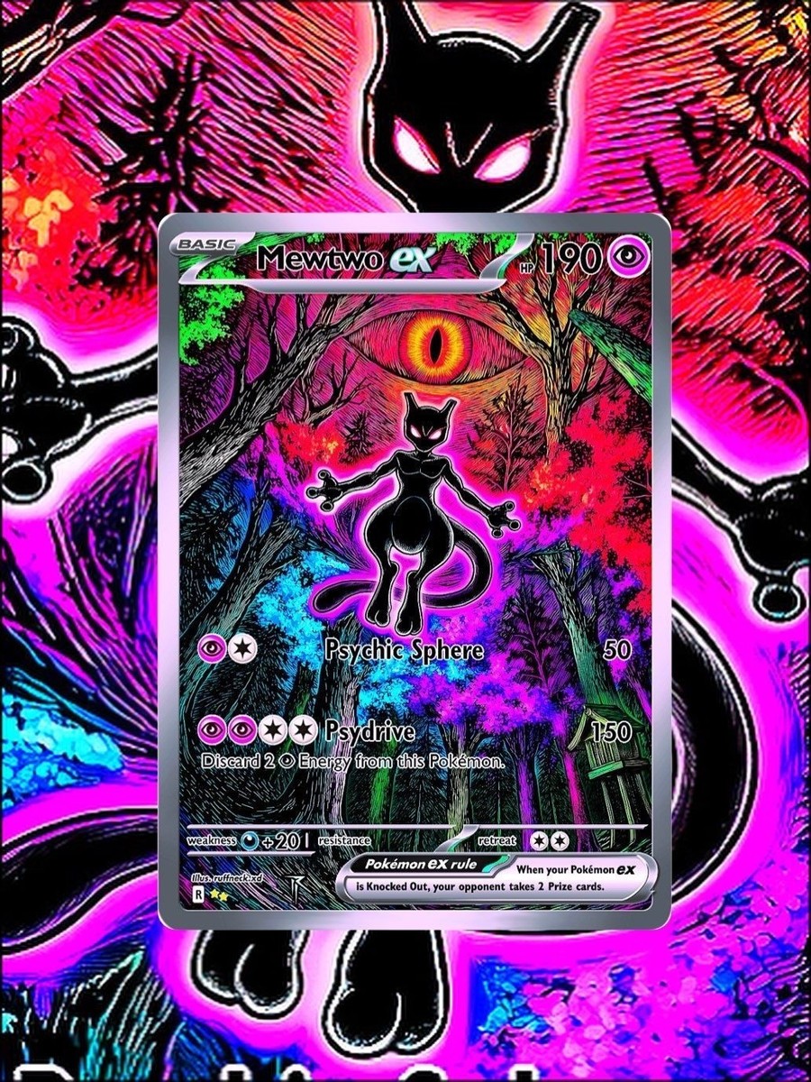 Mewtwo Ex Full Art Pokmon Card Artwork drawn by German artist | eBay