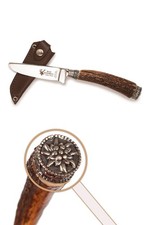 Trachten Kinder Hirschfänger Messer echt Horn Stahlklinge Edelweiss Lederhose